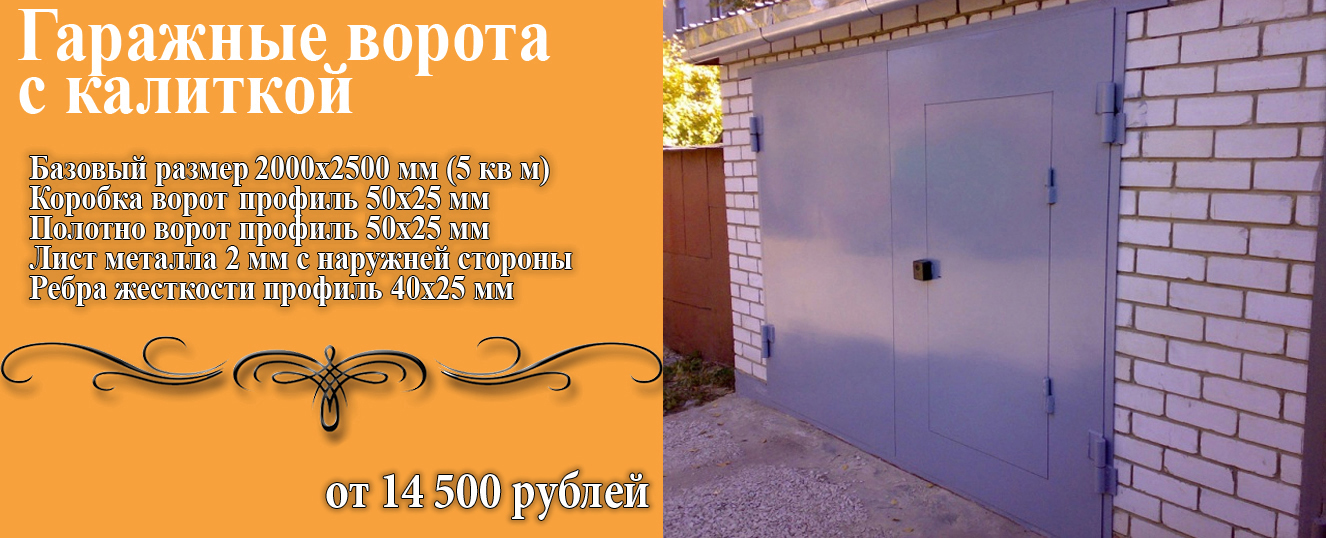ворота гаражные с калиткой
