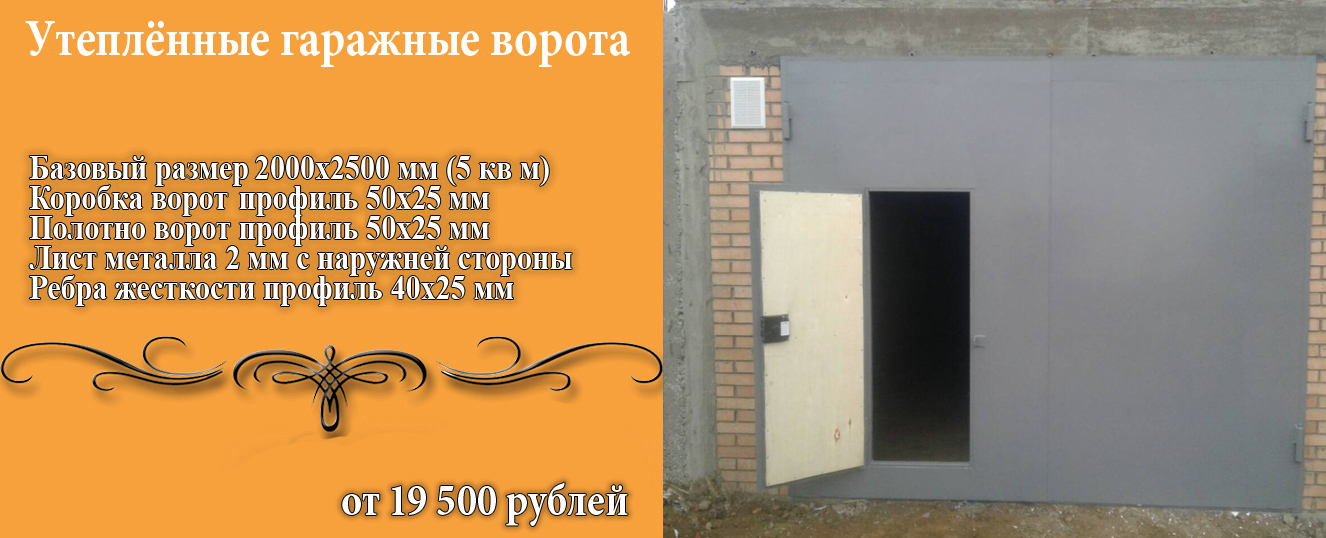 утеплённые ворота гаражные с калиткой